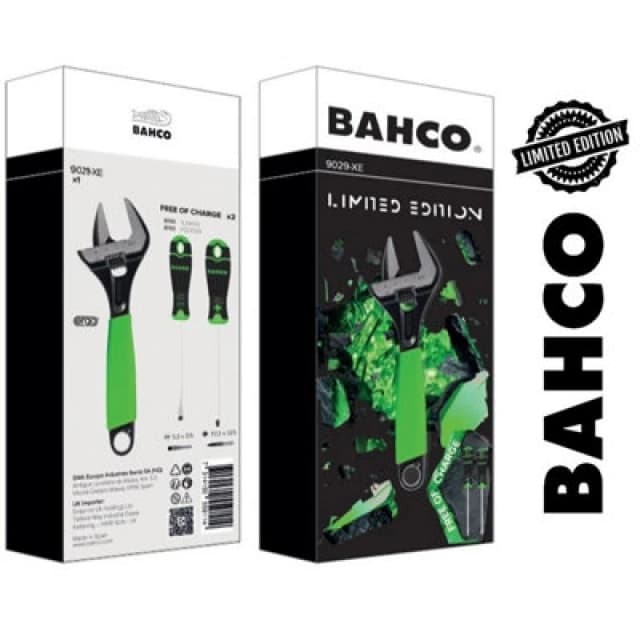 Bahco 9029-Xe Limited Ed Green Grip 32mm Adjustable Wrench Spanner Bah9029Gtp