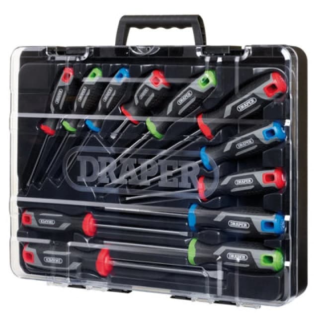 Draper 13436 Soft Grip Screwdriver Set (12 Piece) - 13436 13436