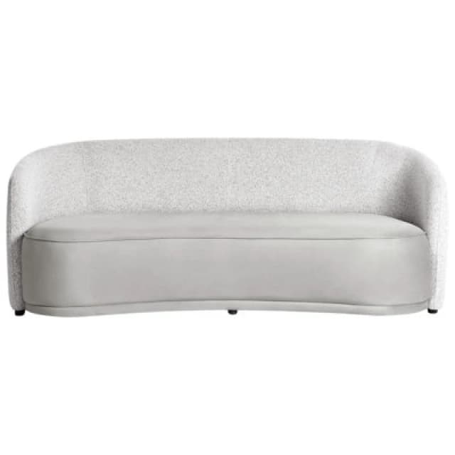 Beliani Sofa 3 Seater Roset Fabric Grey