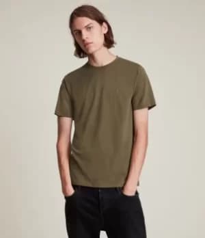 AllSaints Mens Brace Crew T-Shirt, Ranch Brown, Size: L
