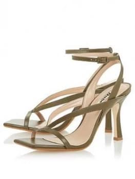 Dune London Monterey T Heeled Sandals - Khaki