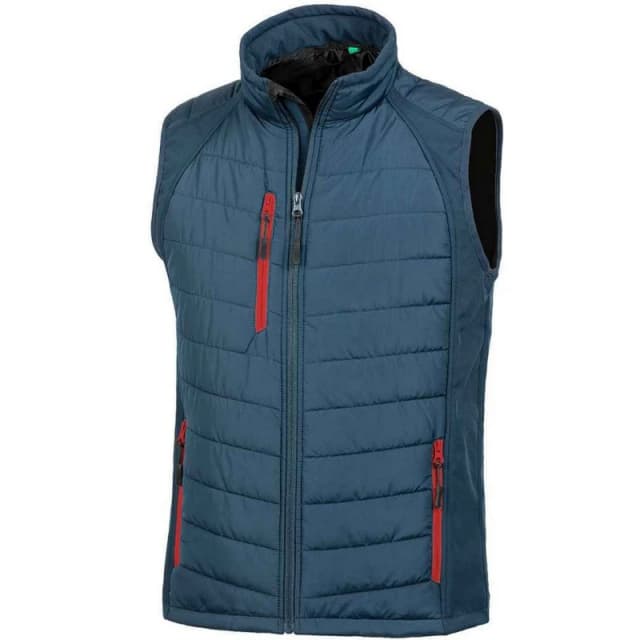 Result Result Men Compass Softshell Padded Gilet in Navy Size: X-Small Navy XS Male 5063300132708