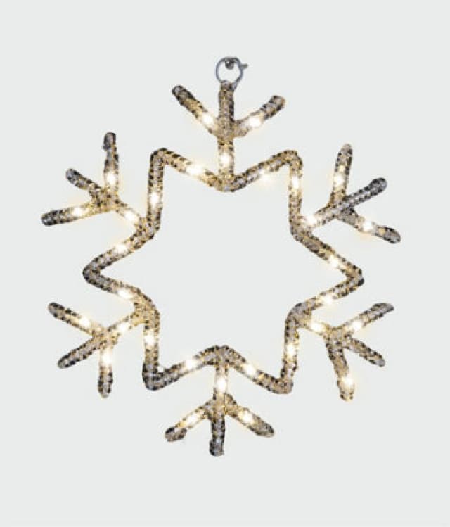 Xmas Haus 25Cm 30L Warm White LED Hanging Snowflake ,3Xaa