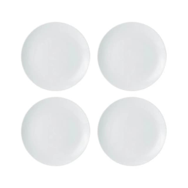 Mikasa Chalk Porcelain Side Plates, Set of 4, 21cm, White White