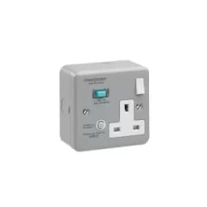 Powerbreaker Grey & White Metal Clad Rcd Single Socket Switched 10Ma - K21MPAAN10-C