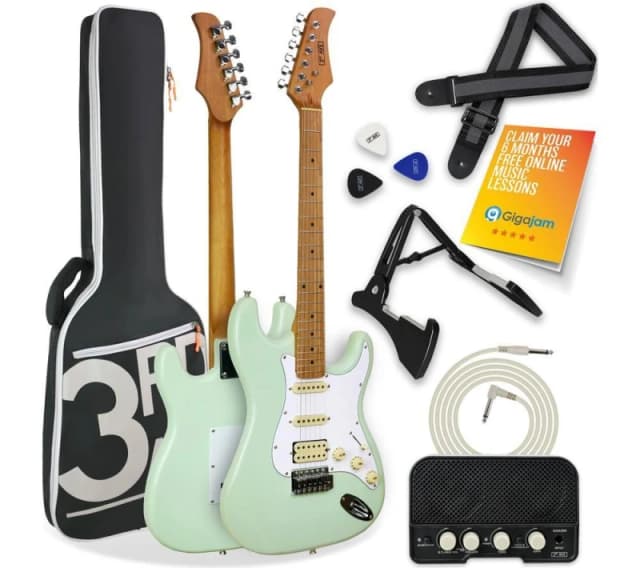 3RD AVENUE XF213AGRPK Electric Guitar Bundle - Liberty Green 5060742472546