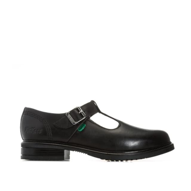 Kickers Lach T-Bar Leather Shoes - Black 3