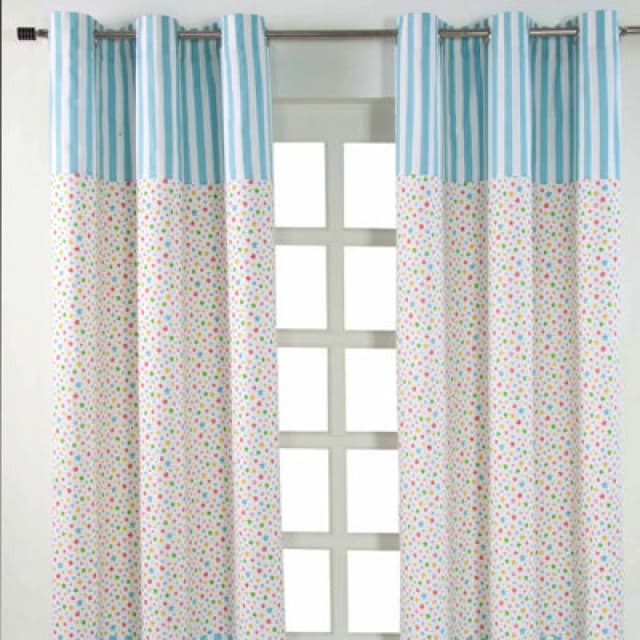 Homescapes Cotton Multi Stars Ready Made Eyelet Curtain Pair, 137 X 228cm Drop