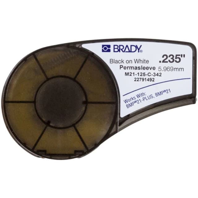 Brady M21-125-C-342 printer label Black. White