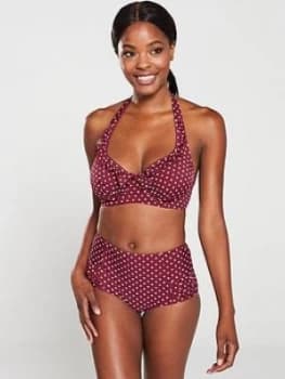 Pour Moi Hotspots Control Bikini Brief - Sangria, Sangria, Size 10, Women