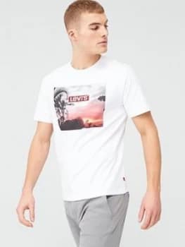 Levis Sunset Print Graphic T-Shirt - White Size M Men