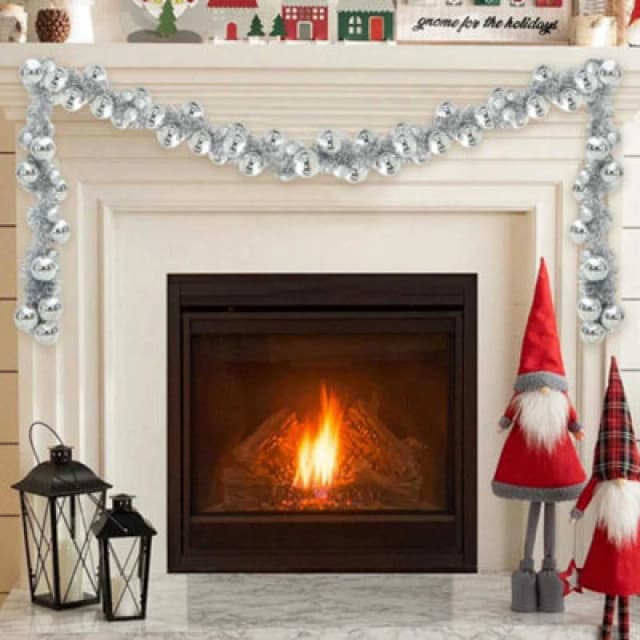 Vidaxl Christmas Ball Garland Silver 186cm Polystyrene