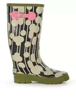 Regatta X Orla Kiely Full Length Wellington Boot - Green , Green, Size 8, Women