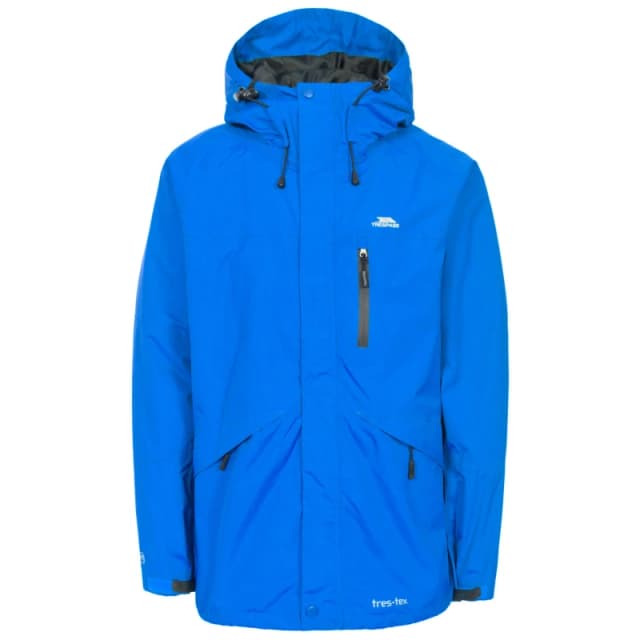 Trespass Trespass Men Corvo Hooded Full Zip Waterproof Jacket Coat in Blue Size: X-Small Blue XS Male 5059000263248
