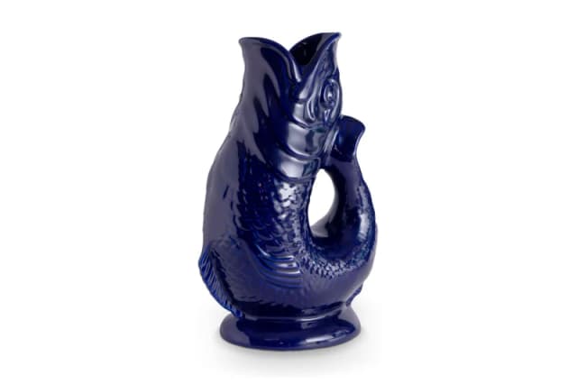 Wade Albert White Wade Fish Jug Cobalt