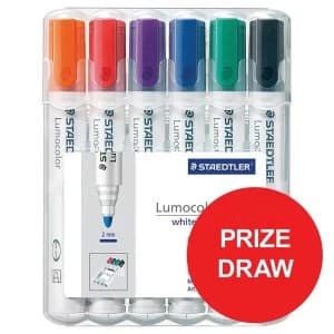 Staedtler Lumocolor Whiteboard Marker Bullet Tip Assorted Colours Pack of 6