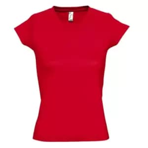 SOLs Womens/Ladies Moon V Neck Short Sleeve T-Shirt (3XL) (Red)