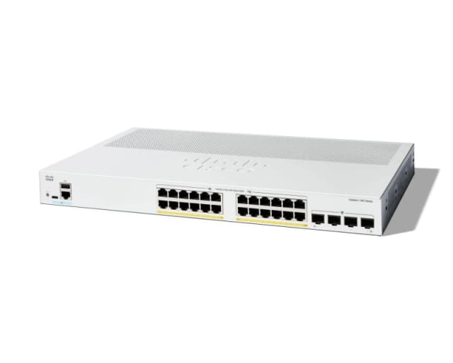 Cisco Cisco Catalyst 1300-24P-4G Managed Switch, 24 Port GE, PoE, 4x1GE SFP, Limited Lifetime Protection (C1300-24P-4G) C1300-24P-4G