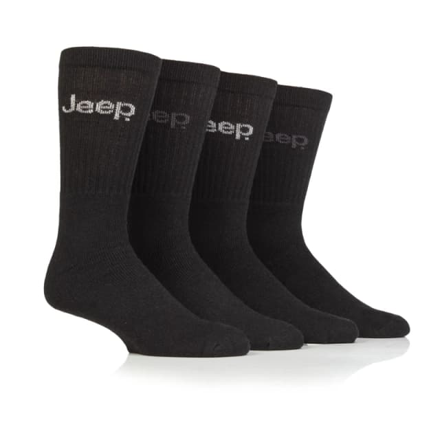 Jeep Mens Plain Boot Socks Black male Mens 6-11