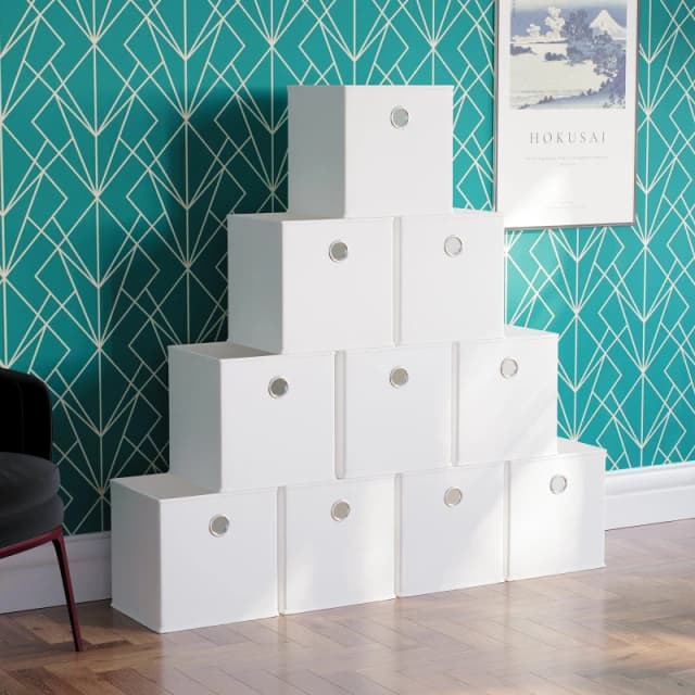Lassic Vida Designs Durham Cube Storage Basket Set of 10 White unisex Set of 10