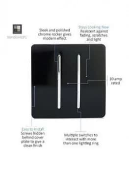 Trendiswitch 2 Gang 2 Way 10 Amp Switch Std Black