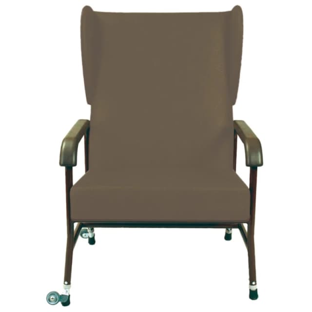 Loops High Back Bariatric Chair - Height Adjusable - Transfer Wheels - Brown Vinyl Brown