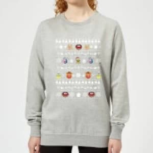 Muppets Pattern Womens Christmas Sweatshirt - Grey - 3XL