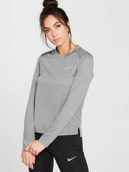 Nike Running Miler Long Sleeve Top Grey Size L Women