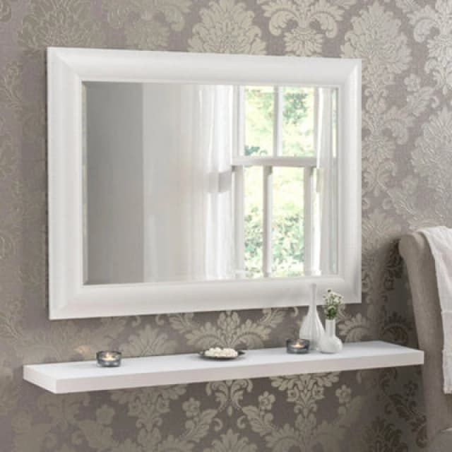 Yearn Textured White Framed Wall Mirror 92.5X67Cm