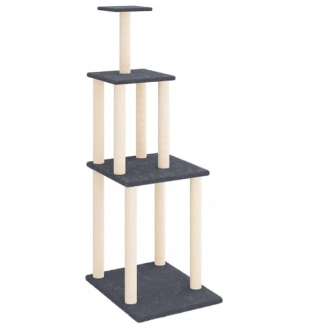 VIDAXL Cat Tree with Sisal Scratching Posts Dark Grey 149cm Vidaxl 171743