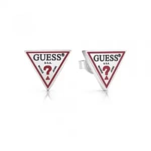 Guess La Guessers Stainless Steel Triangle Logo Stud Earrings UBE29051