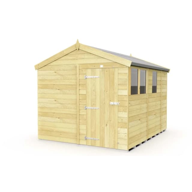 Buttercup Farm 8 x 9 Feet Apex Shed - Single Door W/ Windows - L272 x W231 x H217cm in Brown Brown Unisex