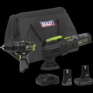 Sealey 10.8v Cordless Combi Drill and Multi Tool Kit 1 x 2ah & 1 x 4ah Li-ion Charger Bag