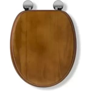Flexi-Fix Davos Top & Bottom Fix Toilet Seat, Antique Pine Effect - Croydex