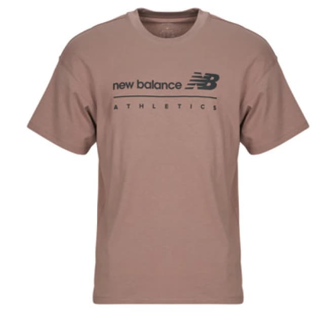 New Balance LINEAR GRAPHIC T-SHIRT mens T shirt in Brown