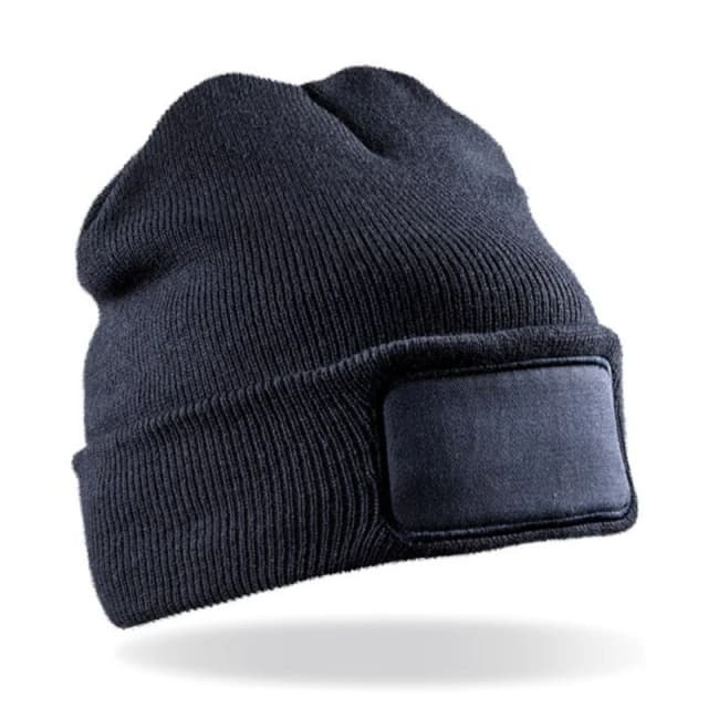 Result Result Men Double Knit Beanie in Navy Navy One Size Male 5059699737136