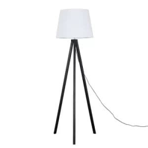 Barbro Dark Wood with XL White Aspen Shade