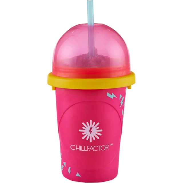 Chill Factor Colour Shock slushy maker Perfectly Pink - Reusable slushy maker cup homemade slushies. Squeeze cup slushy maker Kitchen toys