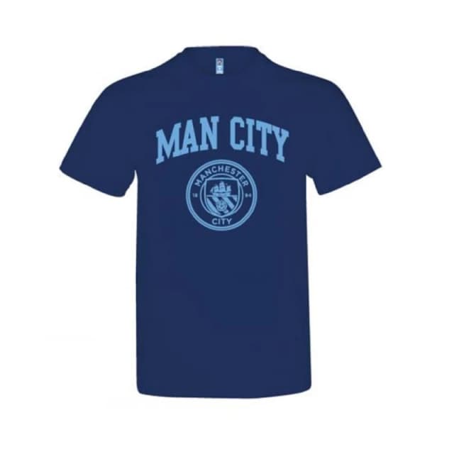 Manchester City FC Mens Man City Navy T-Shirt With Team Crest Size: Small Navy Male S