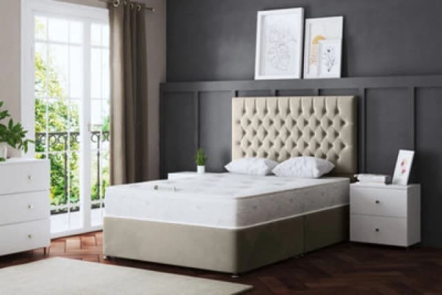 DS LIVING Seraphine Cream Chesterfield Divan Bed Single AM_CHSTFLD_SIN_CRE