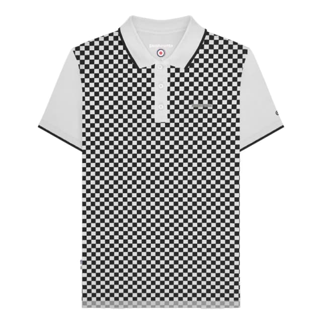 Lambretta Lambretta Men Two Tone All-Over Print Polo Shirt in White Size: large White L Male 5063703654296