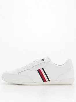 Tommy Hilfiger Classic Cupsole Leather Trainers - White, Size 42, Men