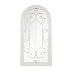 La Hacienda Aston & Wold Antique White Arch Framed Garden Mirror 970mm X 490mm