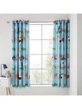 Catherine Lansfield Animal Adventures Eyelet Curtains, Blue