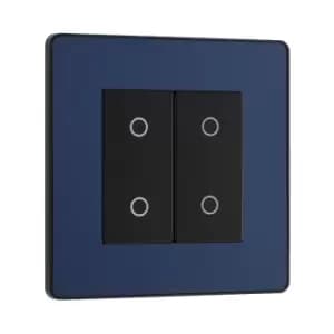 BG Evolve Matt Blue 200W Double Touch Dimmer Switch 2-Way Master - PCDDBTDM2B