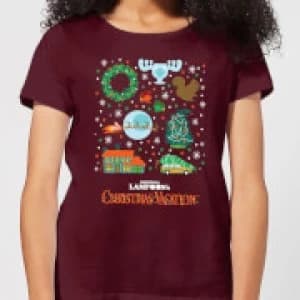 National Lampoon Griswold Christmas Starter Pack Womens Christmas T-Shirt - Burgundy - L