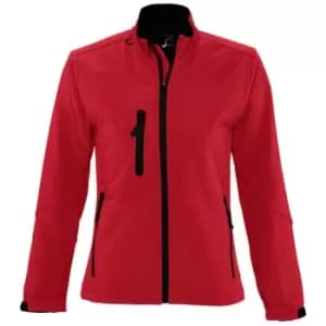 SOLS Womens/Ladies Roxy Soft Shell Jacket (Breathable, Windproof And Water Resistant) (M) (Red)