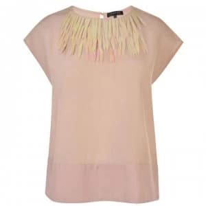 PATRIZIA PEPE Embellished Silk Top - Rose