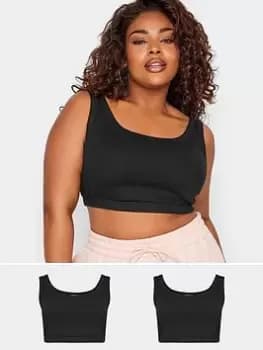 Yours Bralet 2 Pack Black/black, Black, Size 14, Women
