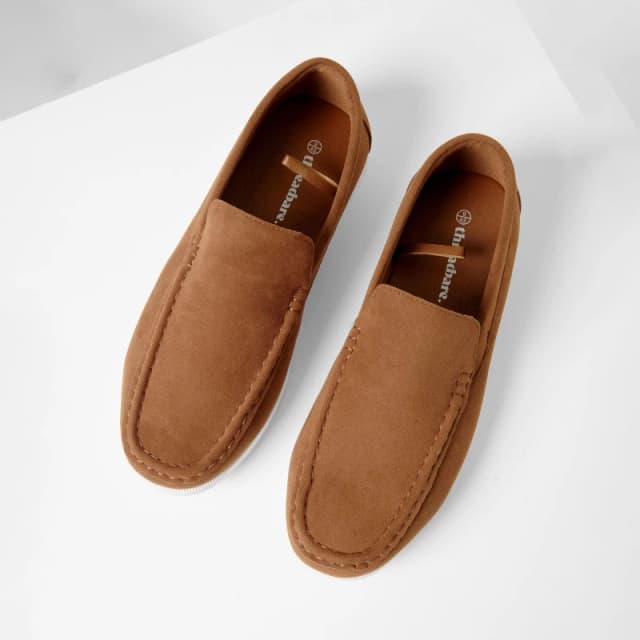Threadbare Faux Suede Slip On Loafers Tan male 8